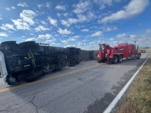 I-70 semi towing